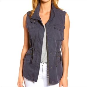 Caslon utility vest sz small blue gray color